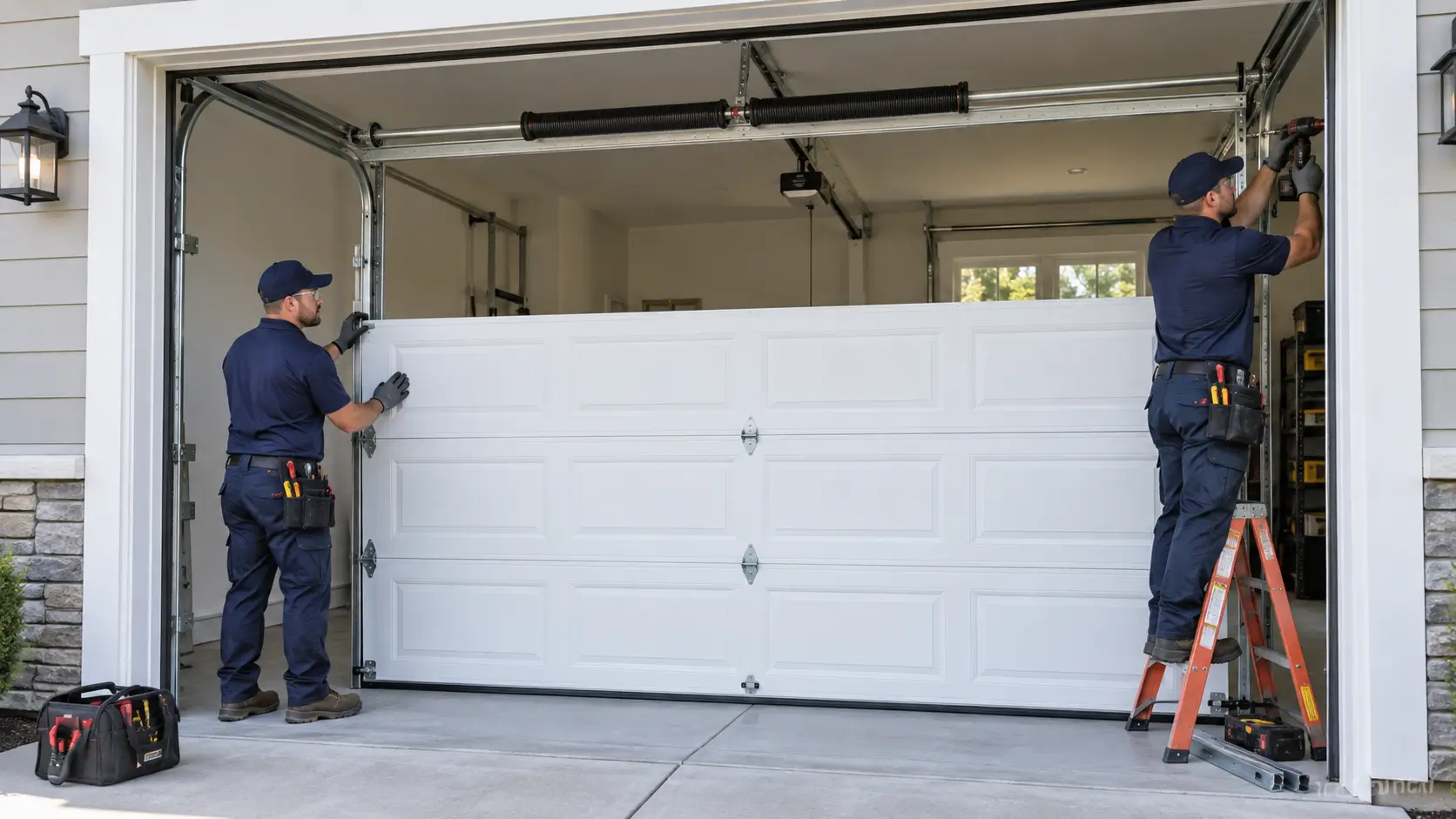 New custom insulated garage door installed by Dickinson Garage Door