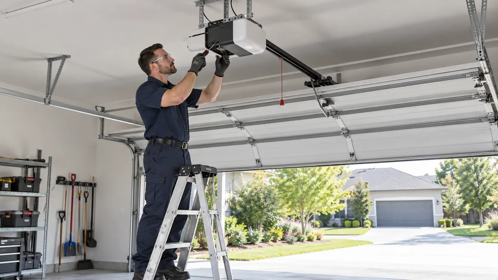 Dickinson garage door opener repair service for a residential property