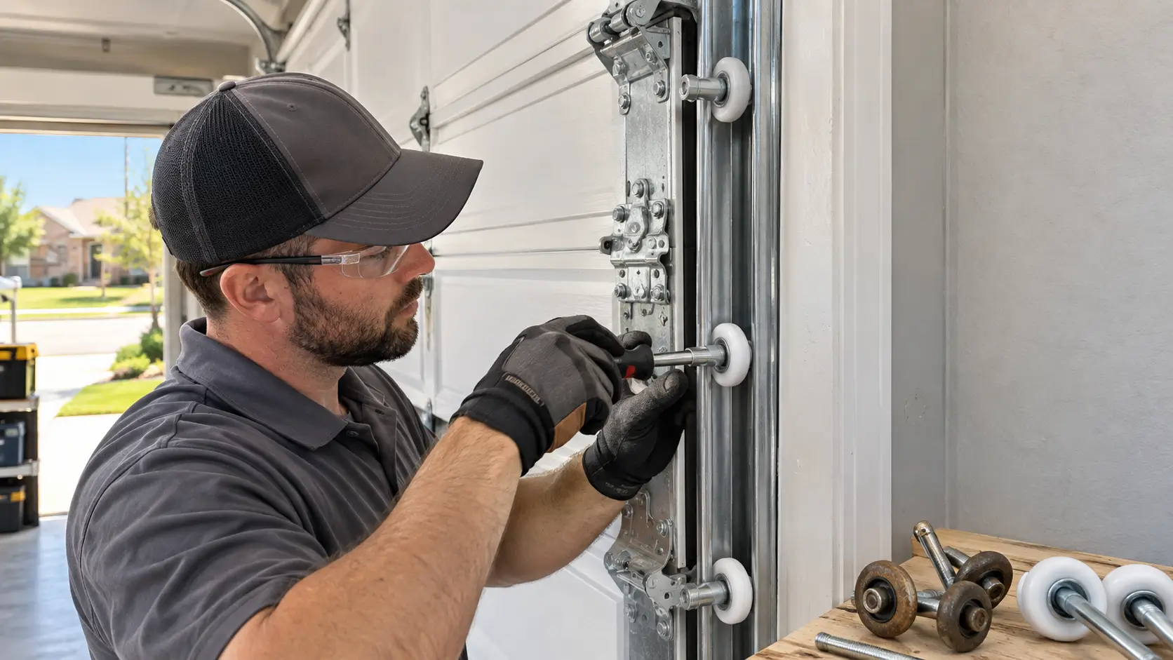 High-performance nylon roller upgrade for a residential garage door